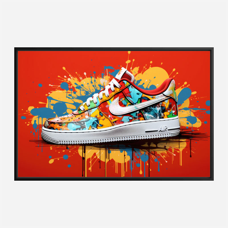 Air Force 1 Sneakers Graffiti Style Wall Art